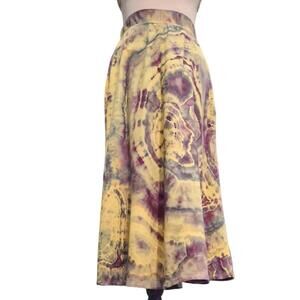 Upcycled Vintage Snow Tie Dyed Skirt | Cotton A Line Midi |Small